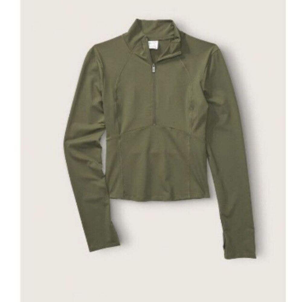 Victoria's Secret PINK‎ Ultimate Pullover 1/4 Zip Jacket Green Sz M - Retail $49